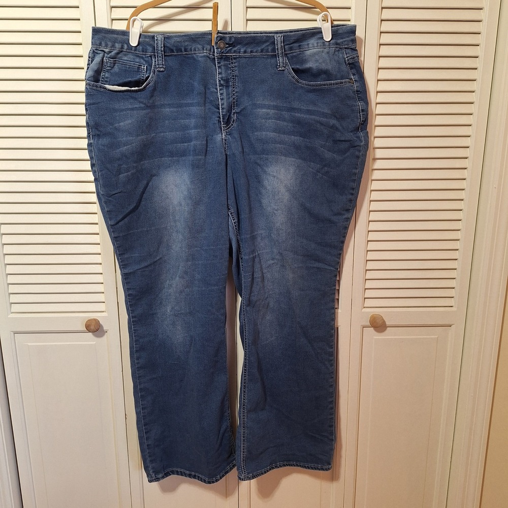 Cato Premium Classic Medium Wash Straight Leg Jeans Plus Size 26W Blue Denim